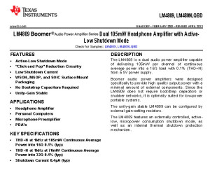 LM4809 Datasheet Document