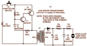 3V Strobe Light Miniature Circuit Diagram