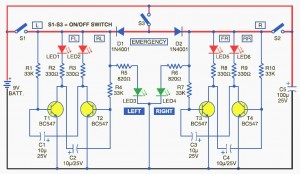 Bicycle Directional Lights Indicator Circuit