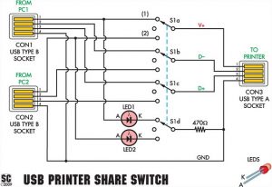 USB Printer Switch Circuit Diagram