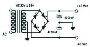 400W RMS Stereo Power Amplifier - Power Supply Schematic